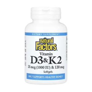 Vitamin D3 & K2 25 мкг (1000 IU) & 120 мкг - 120 софтгель