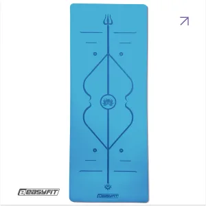 Килимок для йоги професійний EasyFit Pro каучук 5 мм Блакитний