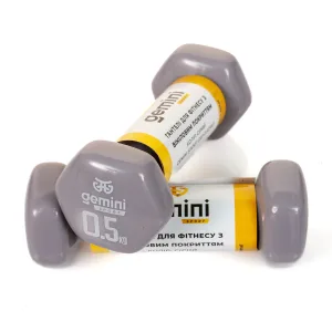 Гантелі Sport для фітнесу з вініловим покриттям 2 шт по 0.5 кг GSD-0.5GRAY