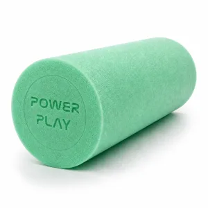 Масажний ролик роллер гладкий PowerPlay 4021 Fitness Roller Зелений 30x15 см.