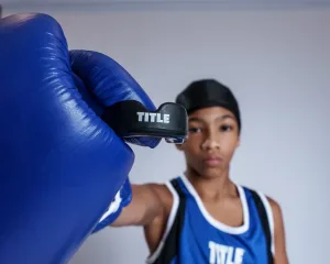 TITLE Boxing Super Shield X2 Kids Mouthguard Black up to 10 years