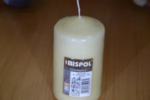 Свічка столова циліндр Bispol sw70/120 011 молочний