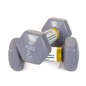 Гантелі Sport для фітнесу з вініловим покриттям 2 шт по 2.0 кг GSD-2.0GRAY