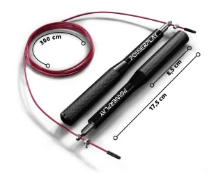 Скакалка швидкісна на підшипниках алюмінієва PowerPlay 4207 Elite Jump Rope чорна (3m.)