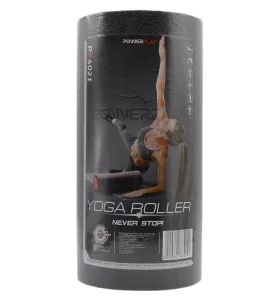 Масажний ролик роллер гладкий PowerPlay 4021 Fitness Roller чорно червоний 45x15 см.