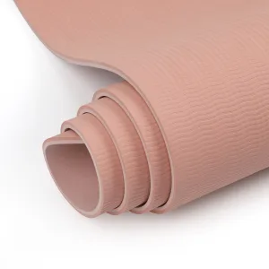 Килимок для фітнесу та йоги Sport TPE+TC 6 мм - нюдовий