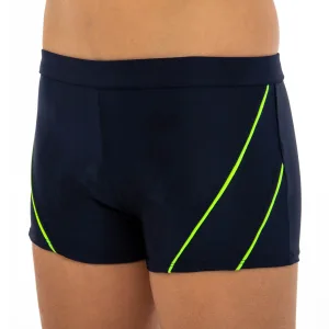 Плавки боксери для хлопчиків для плавання вік 6-10років Темно-синій-салатовий 6