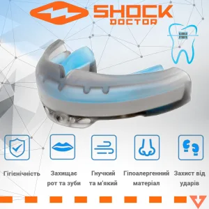 Капа Shock Doctor Ultra Braces під брекети доросла (вік 12+) Black (art. 4701-BK-AD)