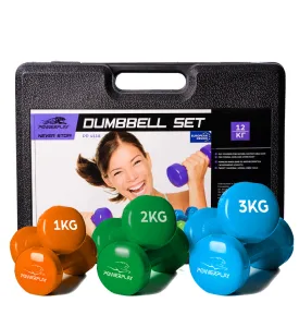 Набір гантелей в кейсі 12 кг. PowerPlay 4118 Fitness Dumbells 2 шт.*1 кг. 2 шт.*2 кг. 2 шт.* - 3 кг.