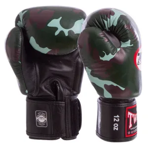 Рукавички боксерські шкіряні TWINS FBGVL3-ARGN 14 унцій Камуфляжний (Оригінал)