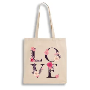 Екошопер Bookopt ВК4072 LOVE (квіти), бежевий