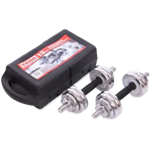 Гантелі розбірні хромовані в валізі 2 шт по 7,5 кг