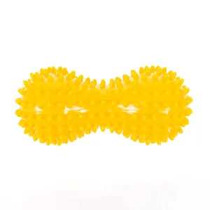 Масажер для спини «Арахіс» подвійний їжак PVC 16 х6, 5 см Жовтий