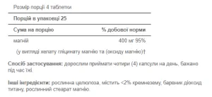 Albion Chelated Magnesium 400 мг - 100 капсул