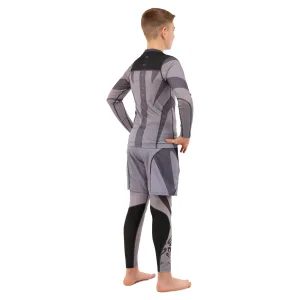 Костюм компресійний дитячий рашгард лонгслів штани та шорти VNM сірий 9533B-9633B-V5024 S