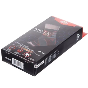 Бандаж на гомілковостоп еластичний з фіксуючим ременем (фіксатор кісточки) SIBOTE розмір 1 шт чорний-помаранчевий - S/M