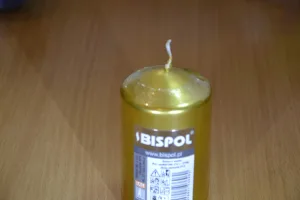 Свічка столова циліндр Bispol sw60/100 213 золотий металік