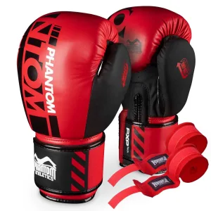 Боксерські рукавиці Phantom APEX Red 10 унцій (Бинти 4 м. в подарунок)