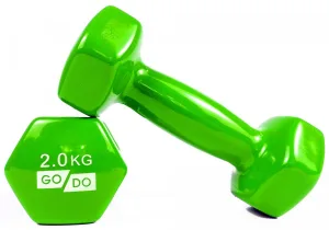 Гантелі для фітнесу з вініловим покриттям 2 шт GoDo GD-2.0GR