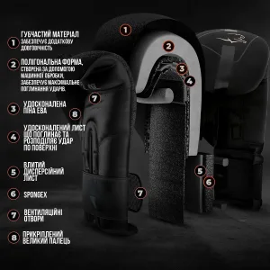 Боксерські рукавиці PowerPlay 3024 Ultra Mat чорні 8 унцій