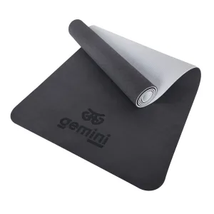 Килимок для фітнесу та йоги Sport TPE+TC 6 мм - Чорно-Сірий