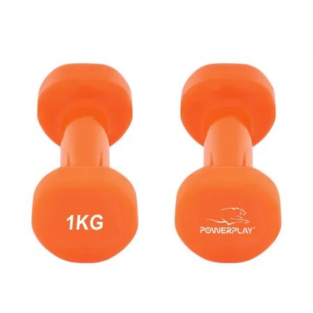 Гантелі вінілові PowerPlay 4125 Achilles 2*1 кг. помаранчеві (пара - 2шт.)