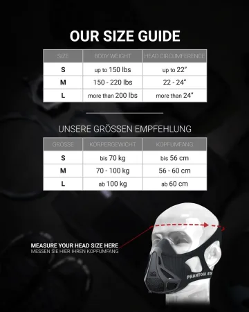 Маска для тренування дихання Phantom Training Mask Black S