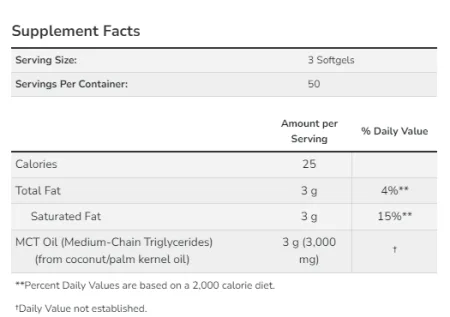 MCT Oil 1000 мг - 150 софтгель
