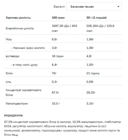 Whey Protein - 2,27 кг Банан-печиво