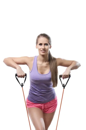 Трубчастий еспандер для фітнесу з ручками U-POWEX Latex Resistance Tube зелений (9 кг)