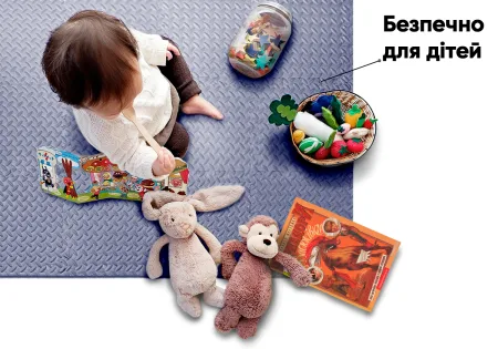 Татамі мат EasyFit 8 шт (30х30х1 см) хвіст ластівки сіній