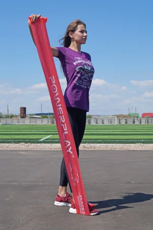 Стрічка-еспандер для фітнесу та реабілітації PowerPlay 4112 0,6 мм MediBand Heavy червона (11 кг)