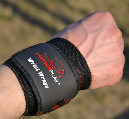 Кистьові бинти PowerPlay 3081 Gym WristT Wraps Чорно-Червоні