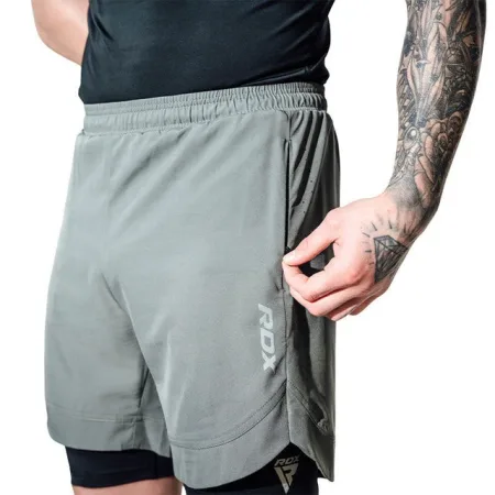 Компресійні шорти для RDX MMA T16 2-в-1 GREY/BLACK-M