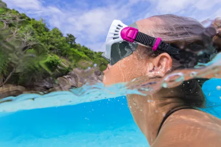 Маска для плавання BESTWAY 14+ 22074 сіро-червоний