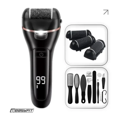 Електрична пемза для п’ят EasyFit з набором 10 предметів, 3 насадки