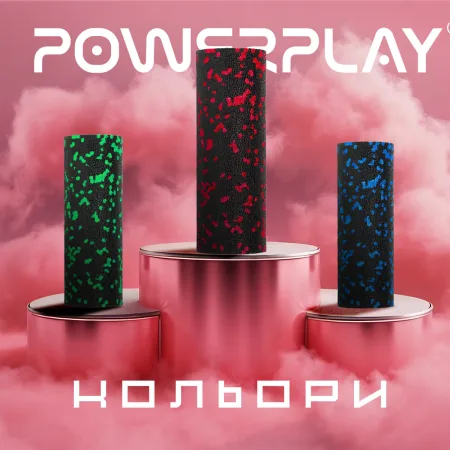 Масажний ролик (роллер) гладкий PowerPlay PP-4346 Mini EPP Foam Roller чорно/червоний 15x5,3 см
