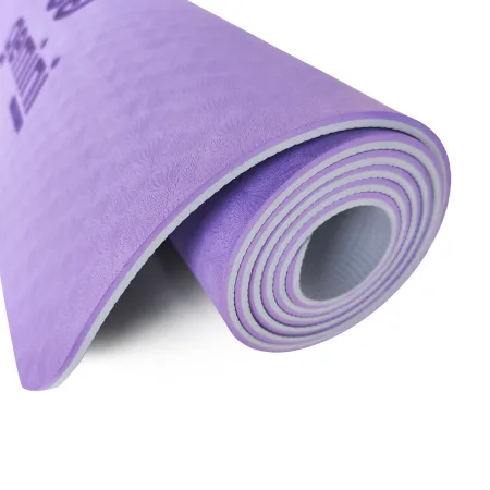 Килимок для фітнесу та йоги Sport TPE+TC 6 мм - фіолетово-сірий