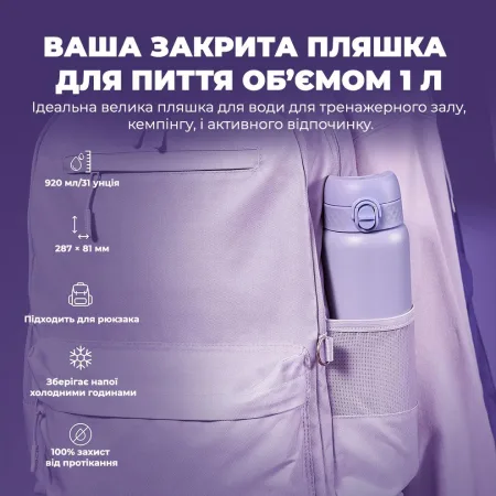 Пляшка для води металева вакуумна ION8 920 мл. Vacuum Insulated, Periwinkle