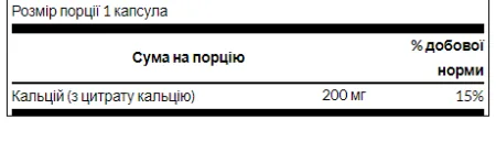 Calcium Citrate 200 мг - 60 капсул