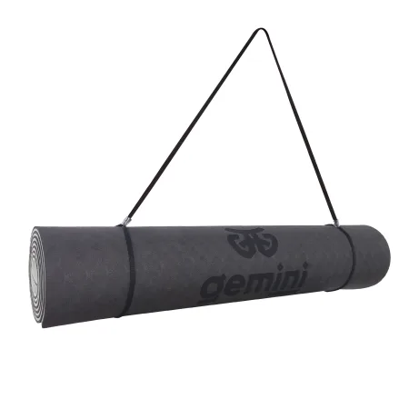 Килимок для фітнесу та йоги Sport TPE+TC 6 мм - чорно-сірий