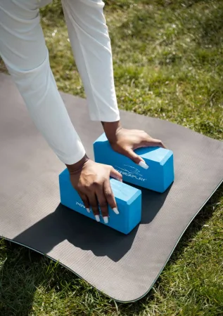 Yoga Block 2 pcs (Pair) PowerPlay 4006 Yoga Brick EVA Blue