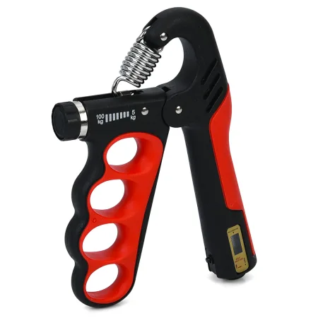 Еспандер кистьовий пружинний з електронним лічильником та регульованим навантаженням 5-100 кг сірий