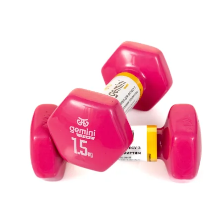 Гантелі Sport для фітнесу з вініловим покриттям 2 шт по 1,5 кг GSD-1.5PINK