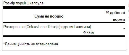 Full Spectrum Blessed Thistle 400 мг - 90 капсул