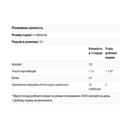 Spirulina 500 мг - 200 таблеток