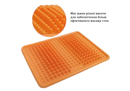 Ортопедический массажный коврик для стоп EasyFit Acupoint с шипами оранжевый