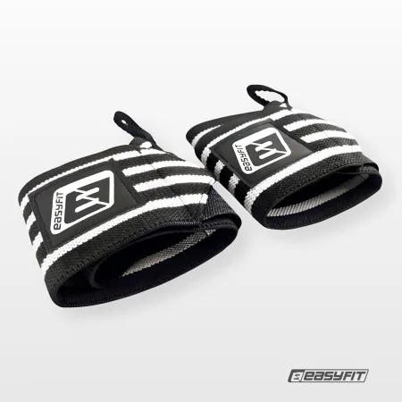 Кистьові бинти EasyFit 50х8 см фіксатор на зап'ястя (чорно-білі)