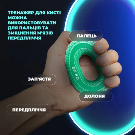 Еспандер кистьовий силіконовий PowerPlay PP-4333 Hand Grip Medium 20 кг. зелений