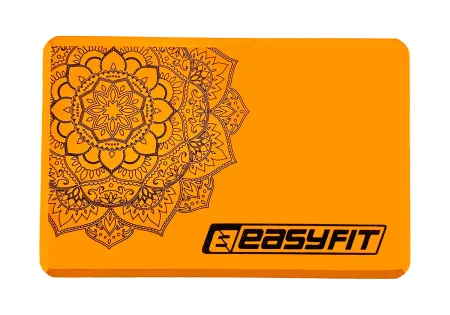 Блок для йоги EasyFit EVA з малюнком помаранчевий